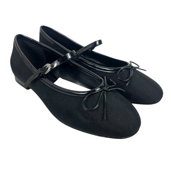 Mango Round Toe Mary Jane Bow Ballerina Flats Black Size 36/ 6 - Picture 5 of 14
